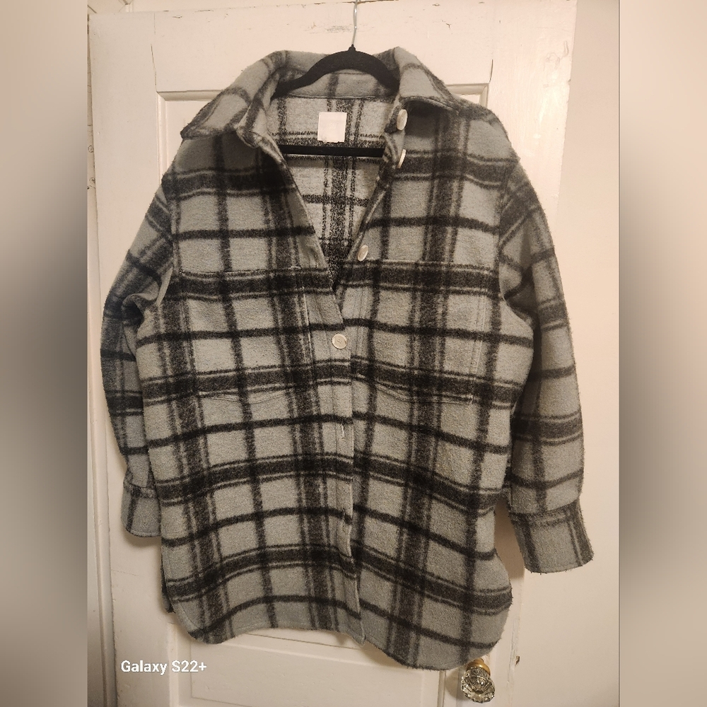 Plaid Button-Up Jacket